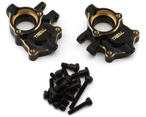 Treal Hobby (X0048D6END) Black 22.7g Brass Front Steering Knuckles/Inner Portal Covers for Ascent-18