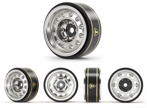 Treal Hobby (X004CPK10J) Silver 1.0" Type K 12 Hole Vintage Beadlock Wheels 4 Pack