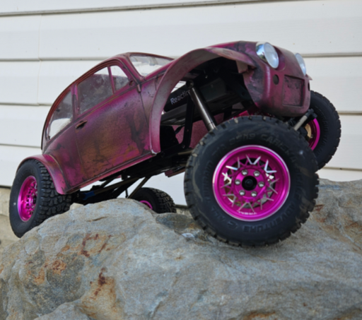 Treal Hobby (X004DV9AG3) Pink 1.9" Type V Aluminum Beadlock Wheels Set of 4