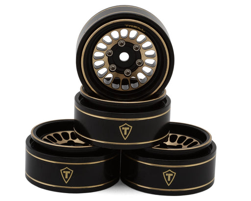 Treal Hobby (X004IO8O85) Black and Gold Type D 1.0" Brass Beadlock Crawler Wheels 40 gram 4 Pack