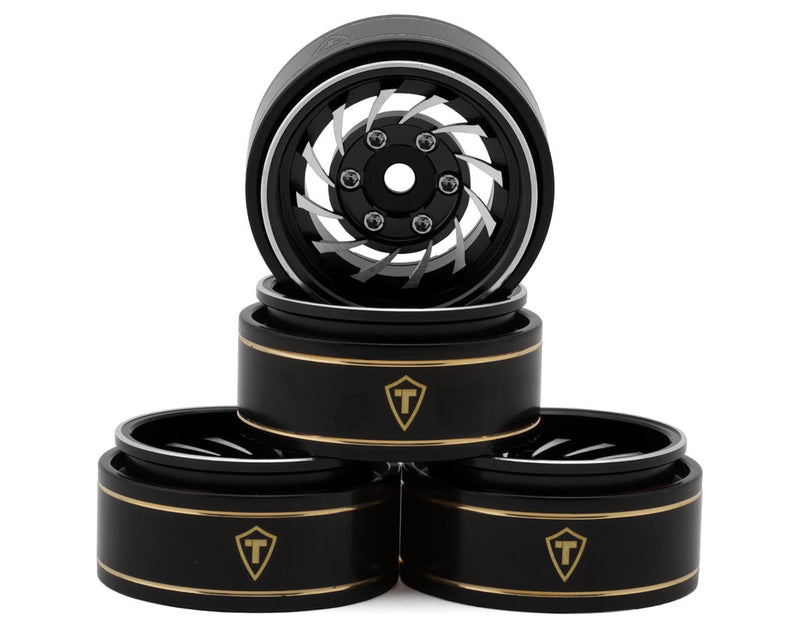 Treal Hobby (X004LUOJ5D) Silver 1.0" Type L Aluminum Cyclone Beadlock Wheels Set of 4