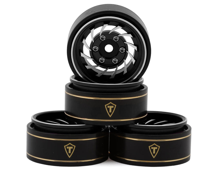 Treal Hobby (X004LUOJ5D) Silver 1.0" Type L Aluminum Cyclone Beadlock Wheels Set of 4