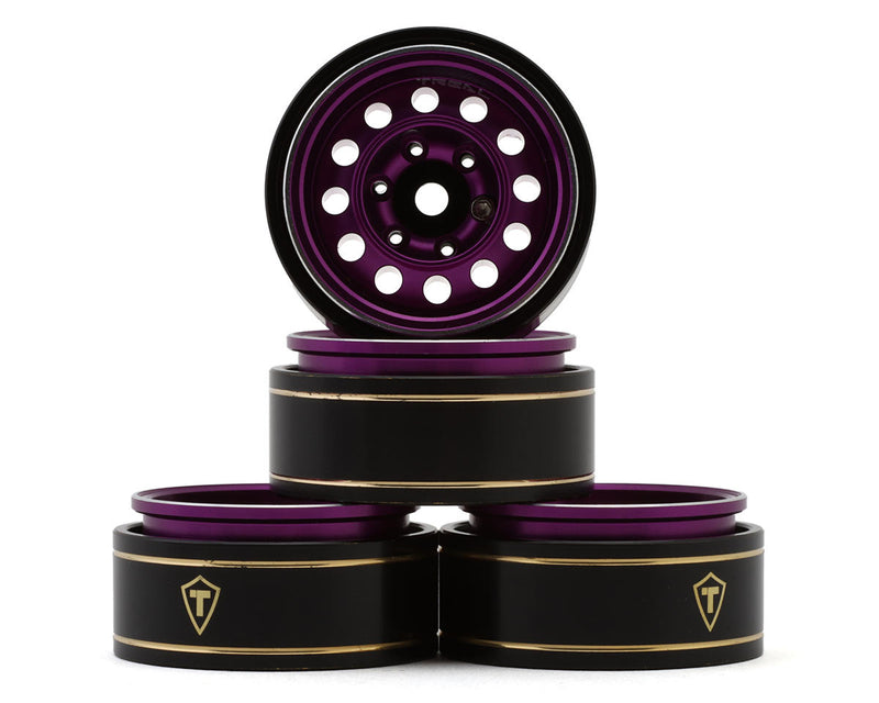 Treal Hobby (X004TBJXHD) Type K 1.0" 28.9g Purple Classic Wagon Wheel Beadlock Wheels 4 Pack