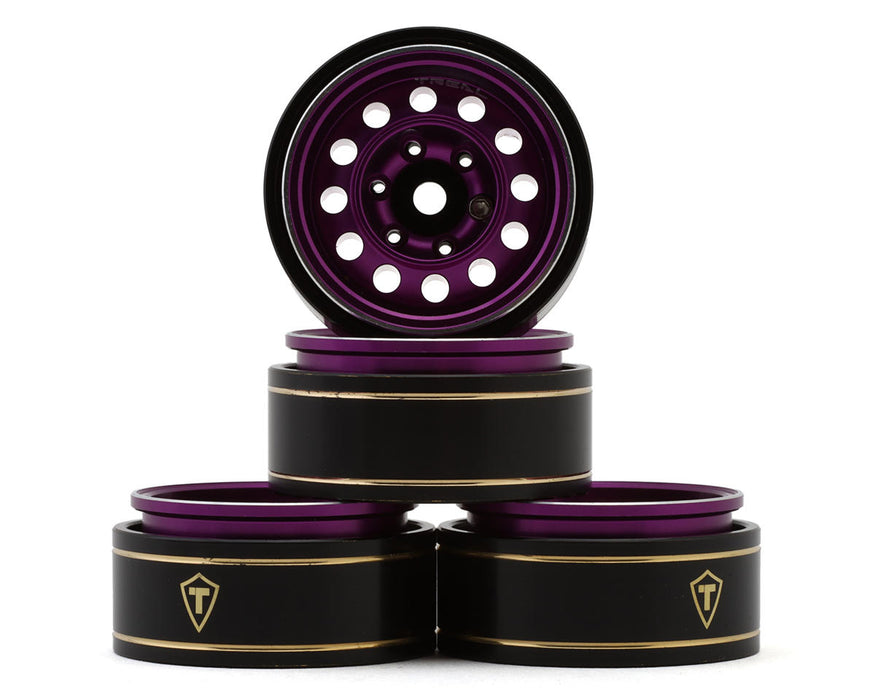 Treal Hobby (X004TBJXHD) Type K 1.0" 28.9g Purple Classic Wagon Wheel Beadlock Wheels 4 Pack