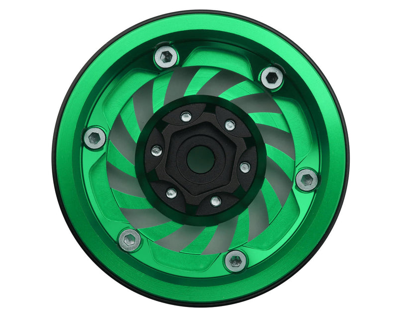 Treal Hobby (X004UDWH87) Green 1.9" Type L Aluminum Cyclone/Whirlwind Beadlock Wheels Set of 4