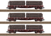 Trix 24922 HO Scale 40' Flat Car with Mining Timber Load Western Maryland (3 Pack)