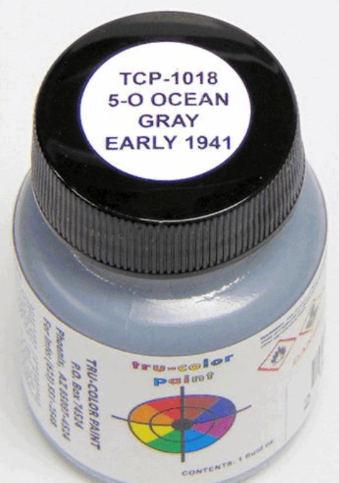 Tru-Color 1018 5-O Ocean Gray 1941 1oz Acrylic Model Paint