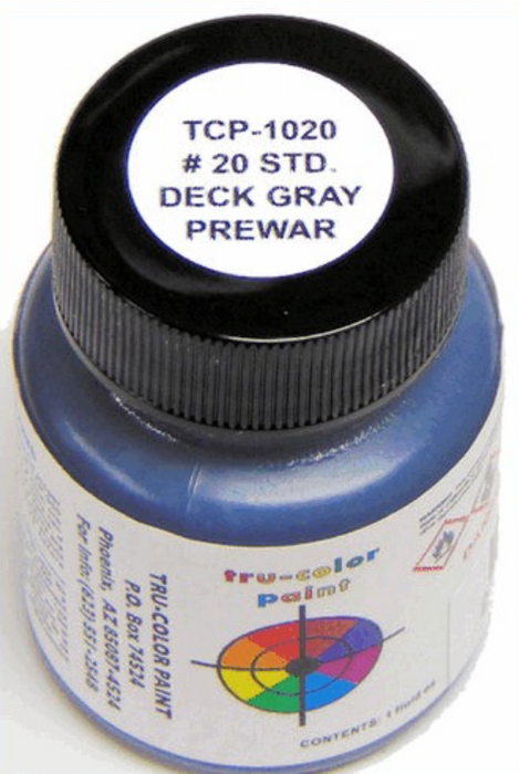 Tru-Color 1020 #20 Standard Deck Gray 1939 1oz Acrylic Model Paint