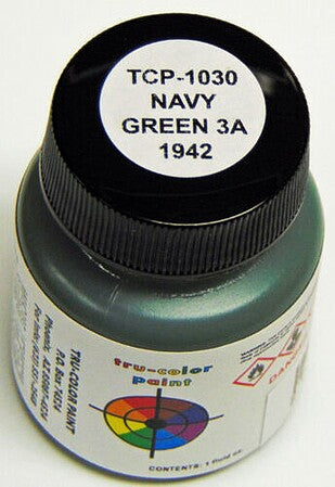 Tru-Color 1030 Navy Green 3-A 1942 1oz Acrylic Model Paint