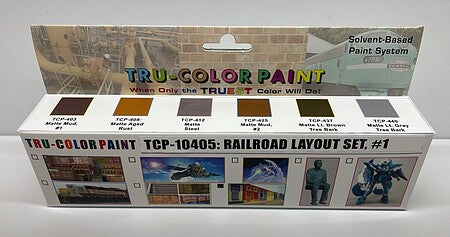 Tru-Color 10405 Railroad Layout Acrylic Paint Set #1 (6)