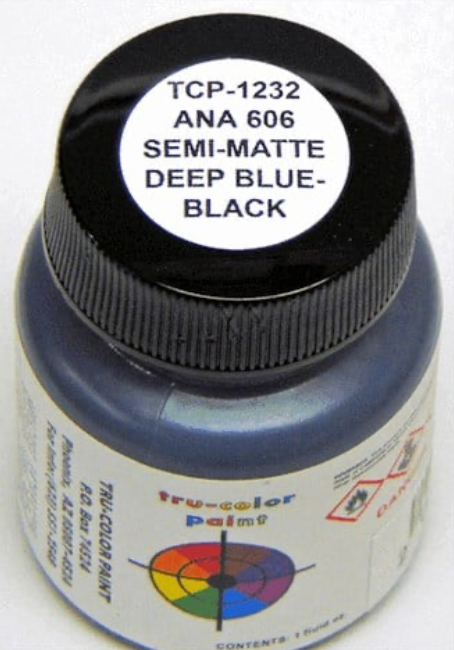 Tru-Color 1232 ANA 606 Semi Matte Deep Blue-Black 1oz Acrylic Model Paint