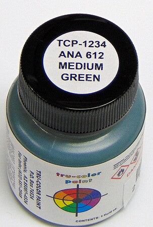 Tru-Color 1234 ANA 612 Medium Green WWII Naval Aircraft 1oz Acrylic Model Paint