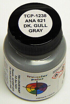 Tru-Color 1238 ANA 621 Dark Gull Gray Atlantic 1oz. Acrylic Model Paint