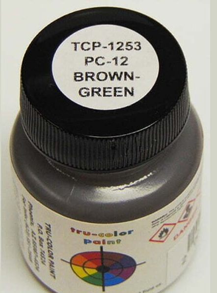 Tru-Color 1253 PC-12 Brown-Green 1 oz. Acrylic Model Paint