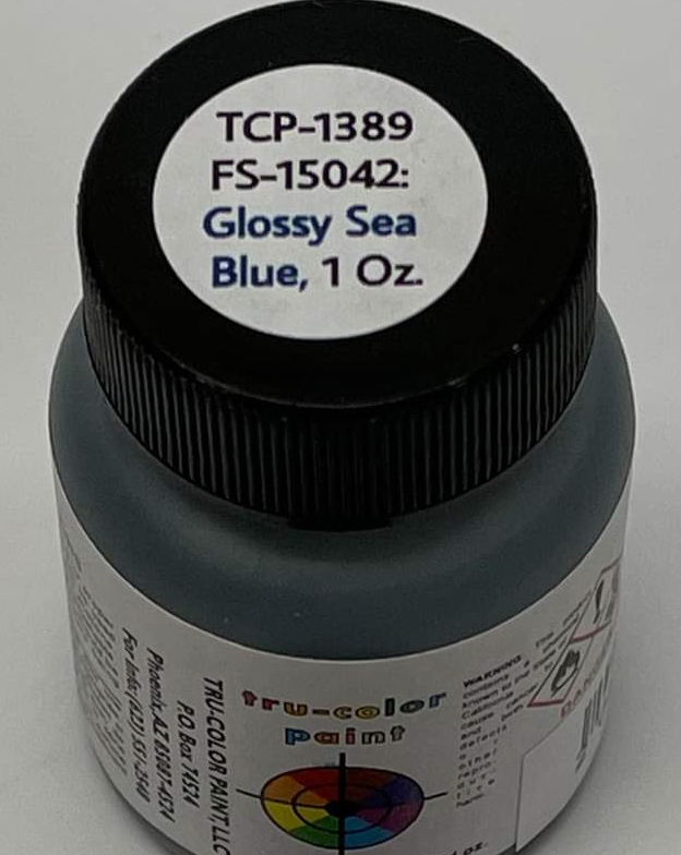 Tru-Color 1389 FS15042 GlossySea Blue Solvent Based Acrylic Paint 1oz
