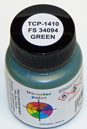 Tru-Color 1410 FS34094 NATO Green Solvent Based Acrylic Paint 1oz