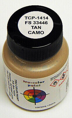 Tru-Color 1414 FS33446 Camouflage Tan Solvent Based Acrylic Paint 1oz