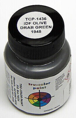 Tru-Color 1436 Tank Olive Drab Green 1948 Solvent Based Acrylic Paint 1oz