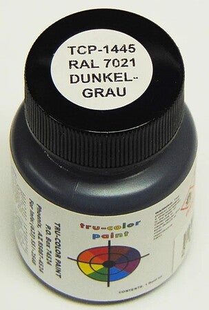Tru-Color 1445 RAL 7021 Dunkelgray Dark Gray Solvent Based Acrylic Paint 1oz