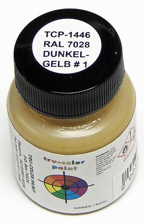 Tru-Color 1446 RAL 7028 Dunkelgelb #1 Dark Yellow Solvent Based Acrylic Paint 1oz