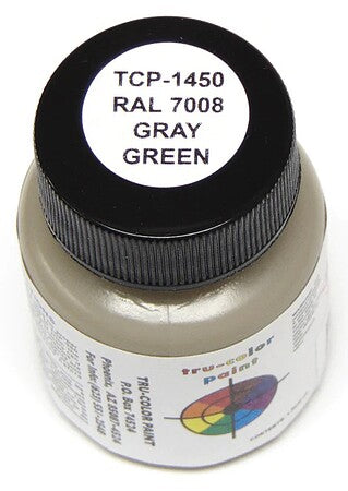 Tru-Color 1450 RAL 7008 Gray Green Solvent Based Acrylic Paint 1oz