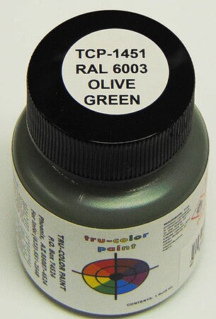Tru-Color 1451 RAL 6003 Olive Green Solvent Based Acrylic Paint 1oz