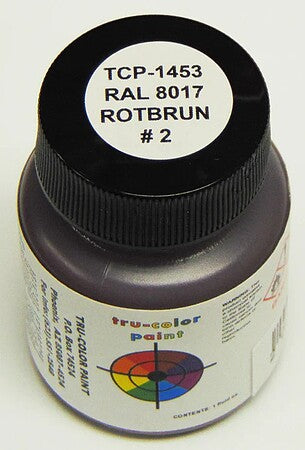 Tru-Color 1453 RAL 8017 Rotbrun #2 Red Brown Solvent Based Acrylic Paint 1oz