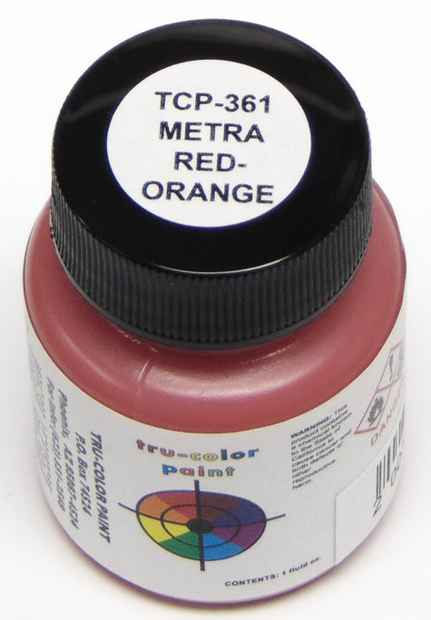 Tru-Color 361 METRA Red-Orange 1 oz. Acrylic Model Paint