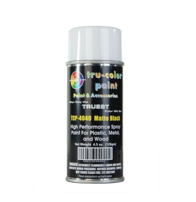 Tru-Color 4040 Matte Black High Performance Spray Paint 4.5oz
