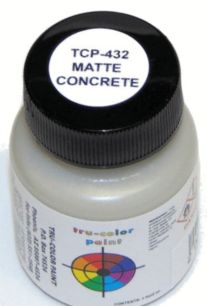 Tru-Color 432 Matte Concrete 1 oz. Solvent Based Acrylic Model Paint ...