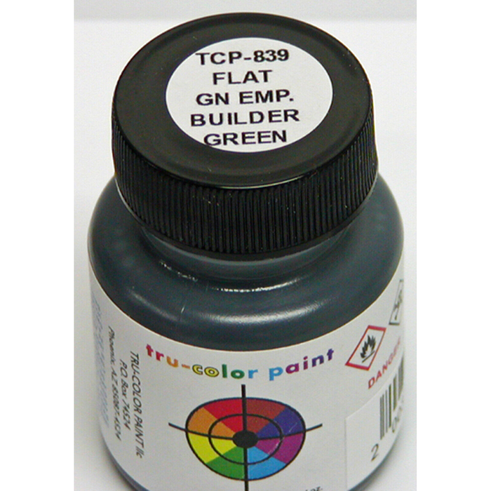 Tru-Color 839 Brushable Flat GN Empire Builder Green 1 oz. Acrylic Model Paint