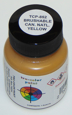 Tru-Color 852 Brushable Flat CN Yellow 1 oz. Acrylic Model Paint