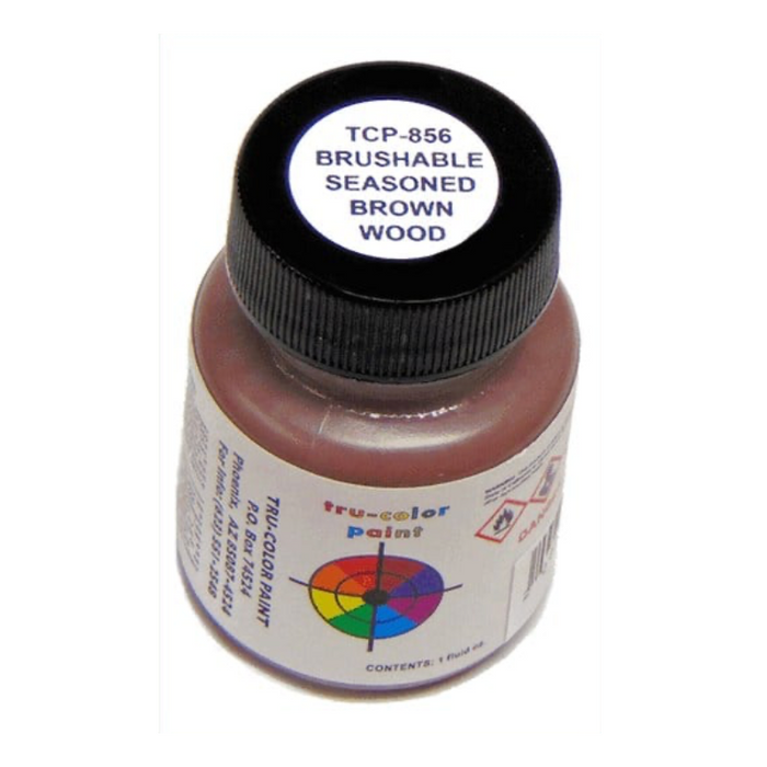 Tru-Color 856 Brushable Flat Seasoned Brown Wood 1 oz. Acrylic Model Paint