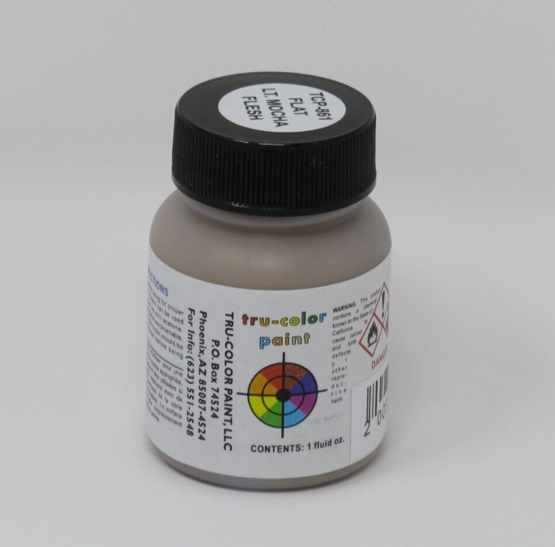 Tru-Color 861 Brushable Flat Light Mocha Flesh 1 oz. Acrylic Model Paint