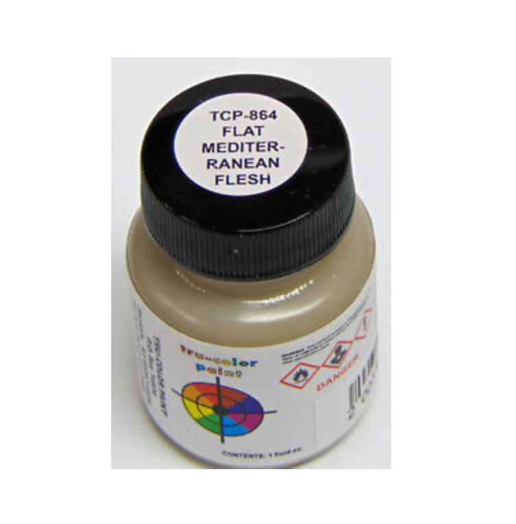 Tru-Color 864 Brushable Flat Mediterranean Flesh 1 oz. Acrylic Model Paint