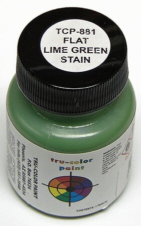 Tru-Color 881 Brushable Flat Lime Green Stain 1 oz. Acrylic Model Paint