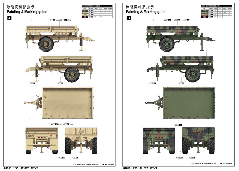 Trumpeter Scale Models 1010 1/35 M1082 LMTVT (Light Medium Tactical Vehicle Trailer) Model Kit