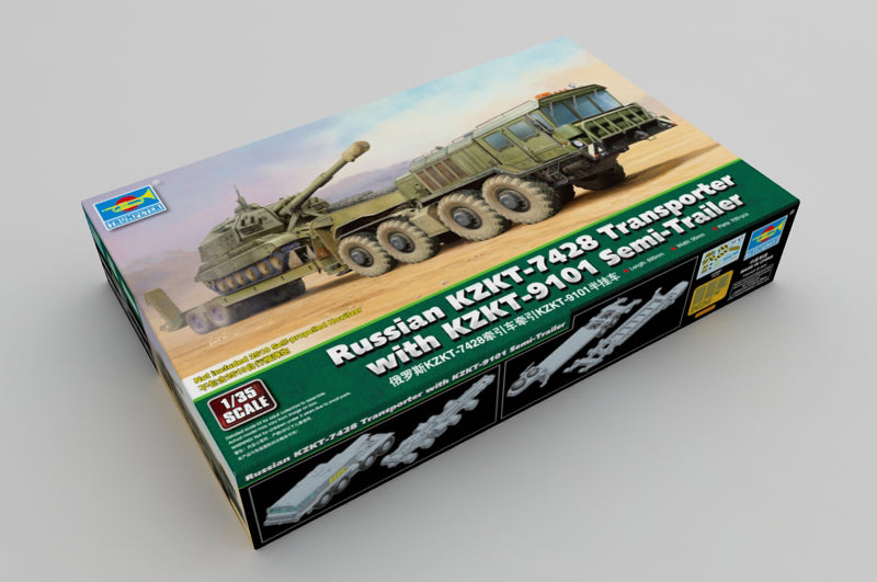 Trumpeter Scale Models 1039 1/35 Russian KZKT-7428 Transporter with KZKT-9101 Semi-Trailer Model Kit