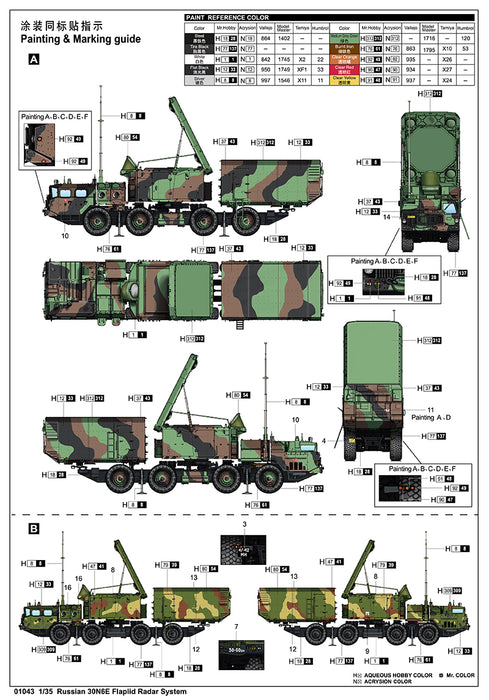 Trumpeter Scale Models 1043 1/35 Russian 30N6E Flap Lid Radar System Model Kit