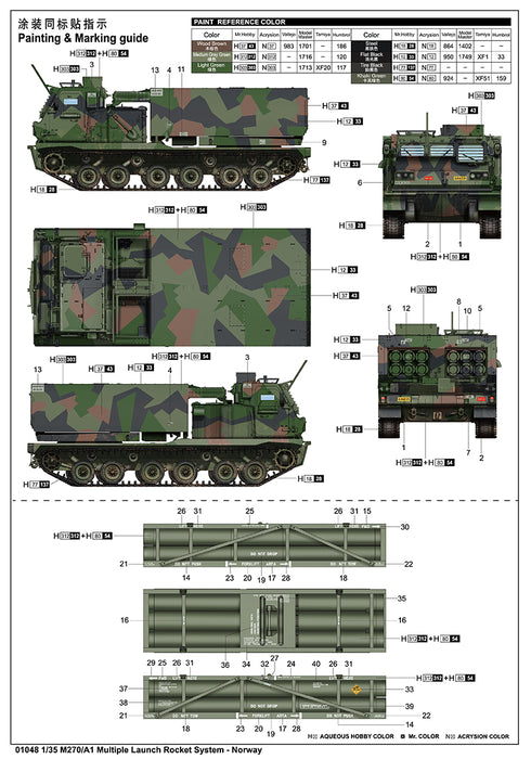 Trumpeter Scale Models 1048 1/35 Norwegian M270/A1 Multiple Launch Rocket System Model Kit