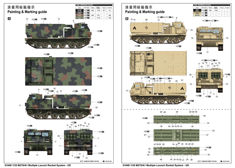 Trumpeter Scale Models 1049 1/35 US M270A1 Multiple Launch Rocket System (MLRS) Model Kit