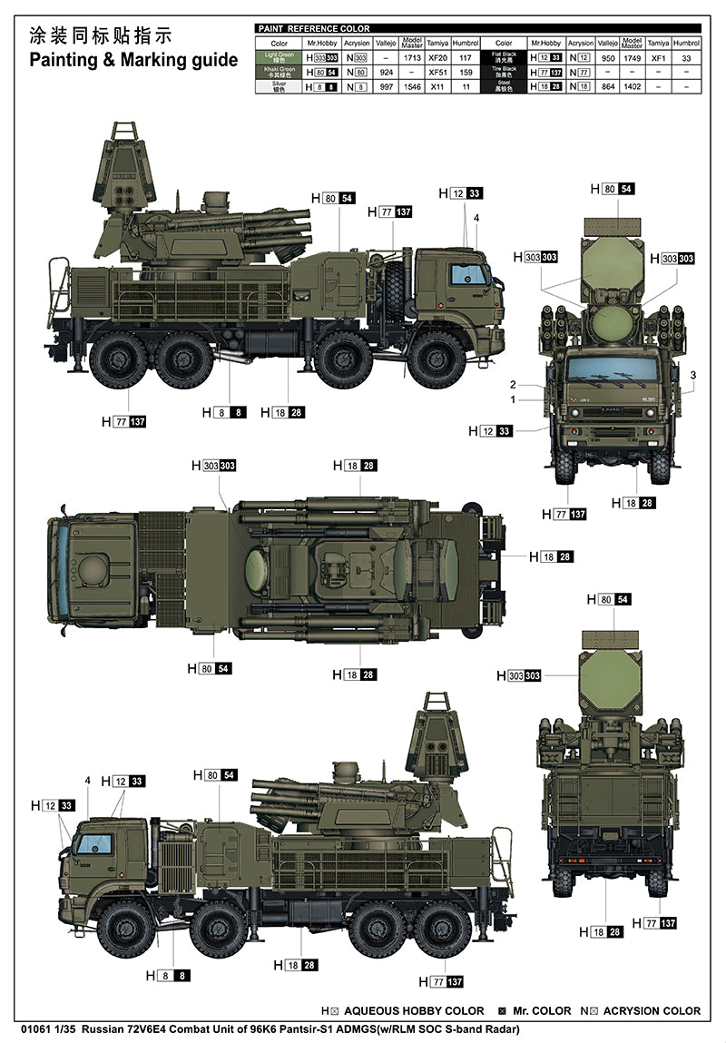 Trumpeter Scale Models 1061 1/35 Russian 72V6E4 Combat Unit with Radar Model Kit