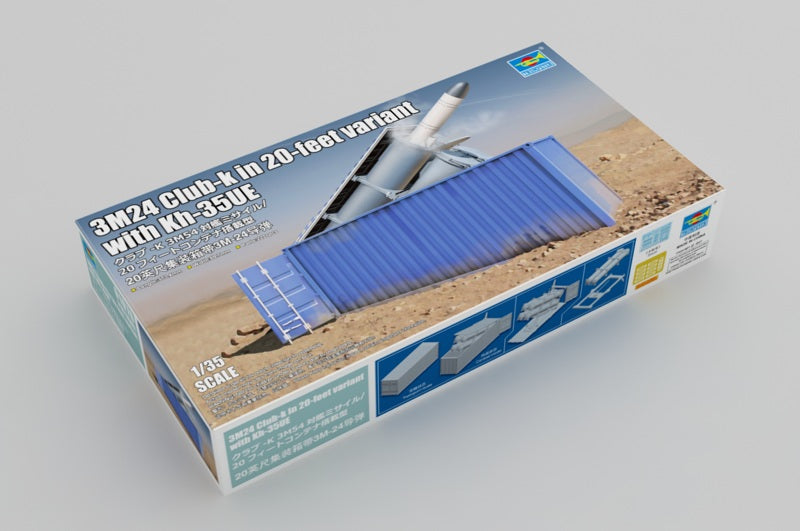 Trumpeter Scale Models 1076 1/35 3M54 Club-k with Kh-35UE Anti-Ship Missile System In 20-foot Container Model Kit