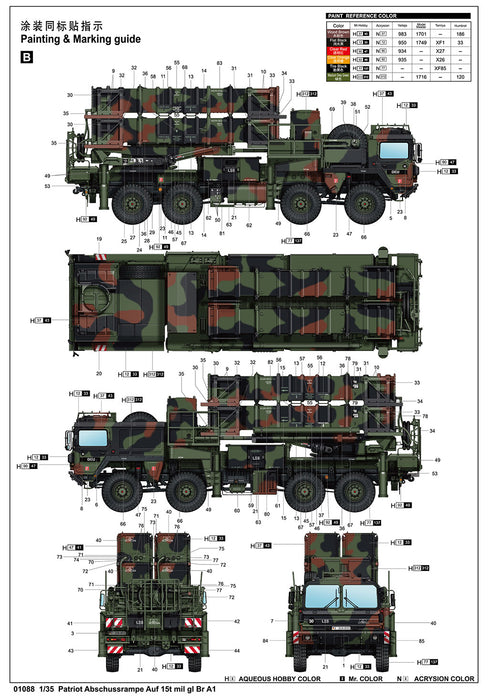Trumpeter Scale Models 1088 1/35 Patriot SAM Launching System on BR A1 Military Truck Model Kit