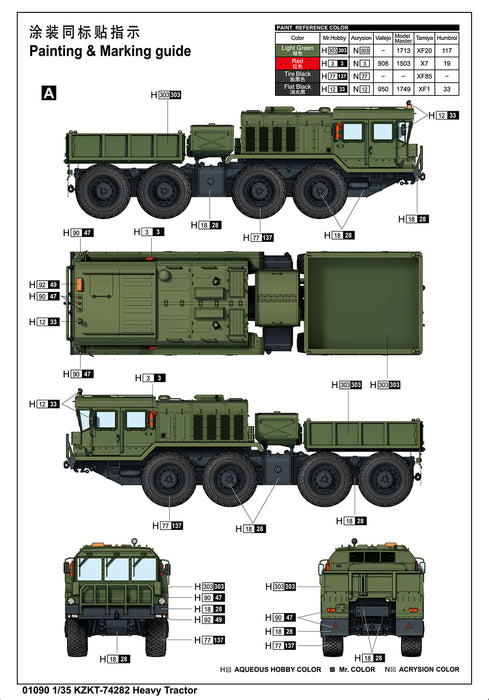 Trumpeter Scale Models 1090 1/35 KZKT-74282 Heavy Tractor Model Kit