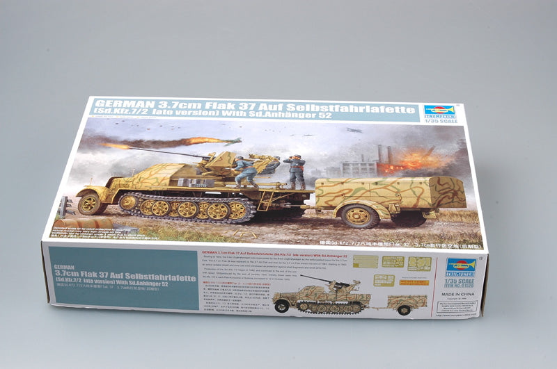 Trumpeter Scale Models 1526 1/35 German 3.7cm Flak 37 on Sd.Kfz.7/2 8-Ton Late Version Halftrack Model Kit