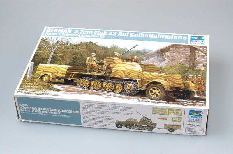 Trumpeter Scale Models 1527 1/35 German 3.7cm Flak 43 on Sd.kfz.7/2 8-Ton Halftrack Model Kit