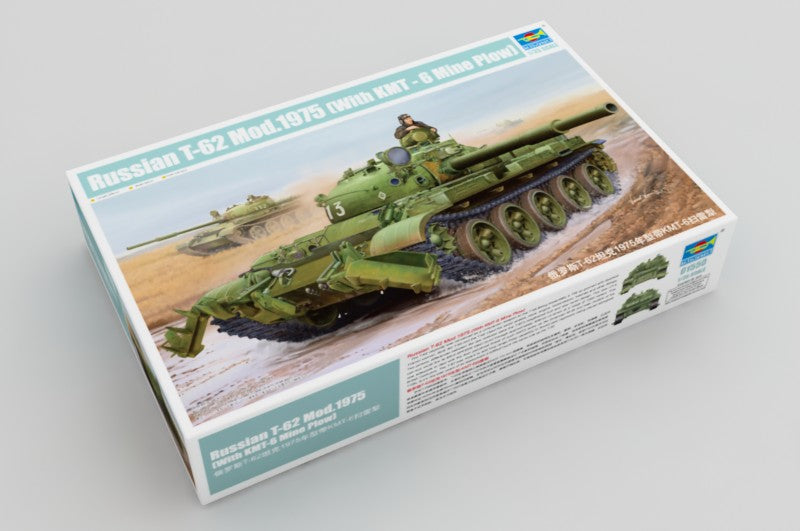 Trumpeter Scale Models 1550 1/35 Russian T-62 Mod 1975 with KMT-6 Mine Plow Model Kit