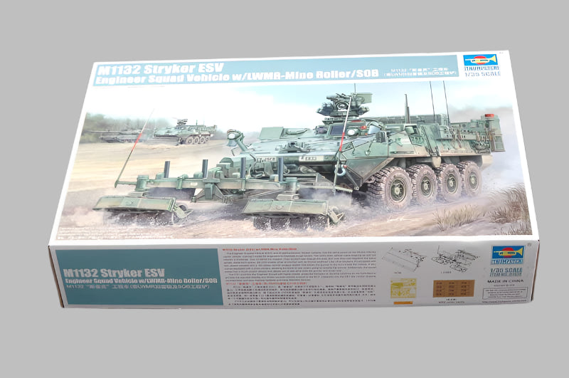 Trumpeter Scale Models 1574 1/35 M1132 Stryker ESV w/LWMR Mine Roller/SOB Model Kit