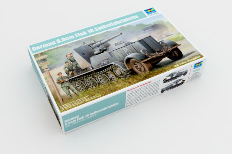Trumpeter Scale Models 1585 1/35 German Sd.Kfz.8 Halftrack Flak 18 Selbstfahrlafette Model Kit